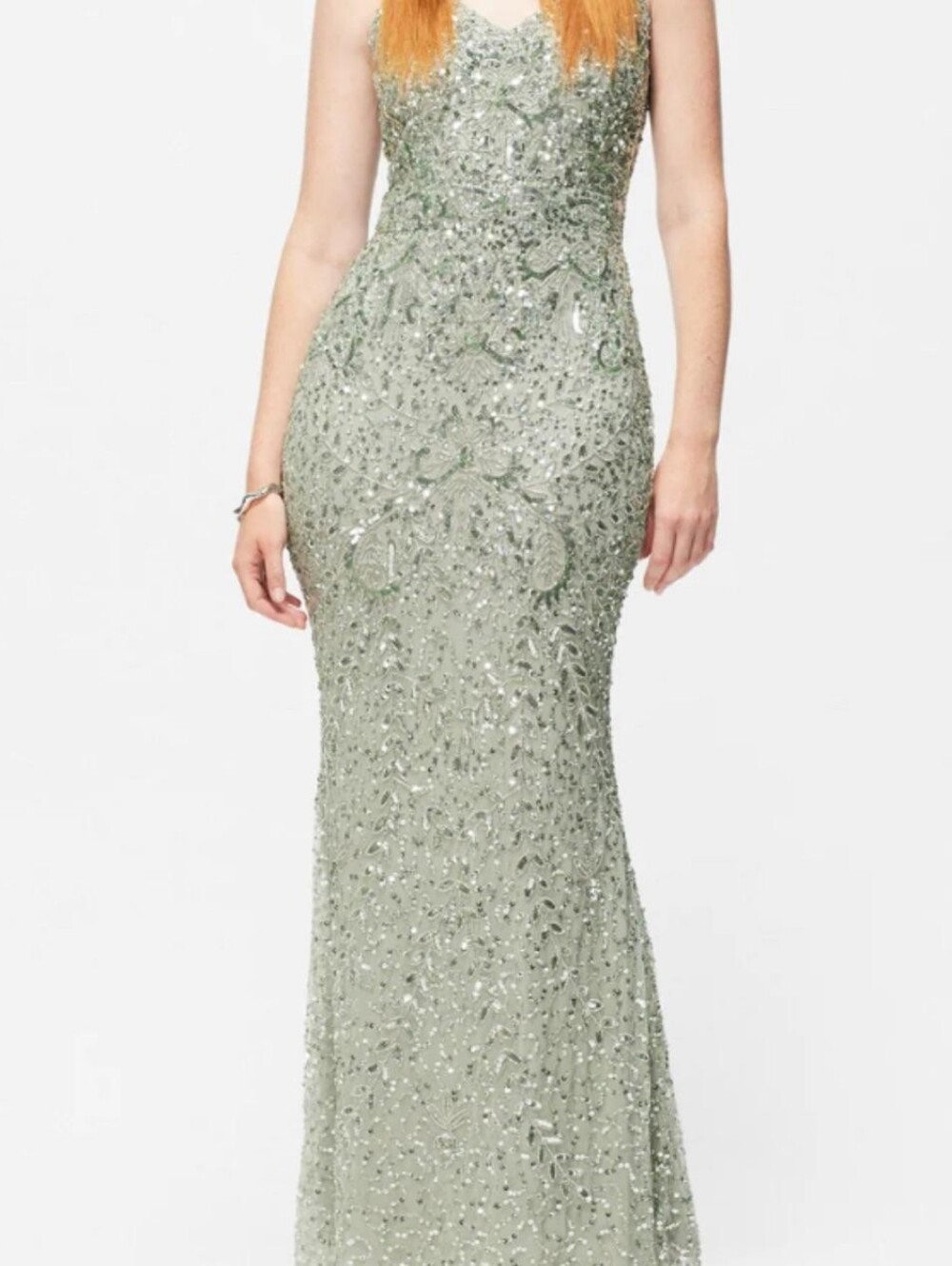 Beauut Green Prom  V-Neck Dress (can be worn strapless or with straps)